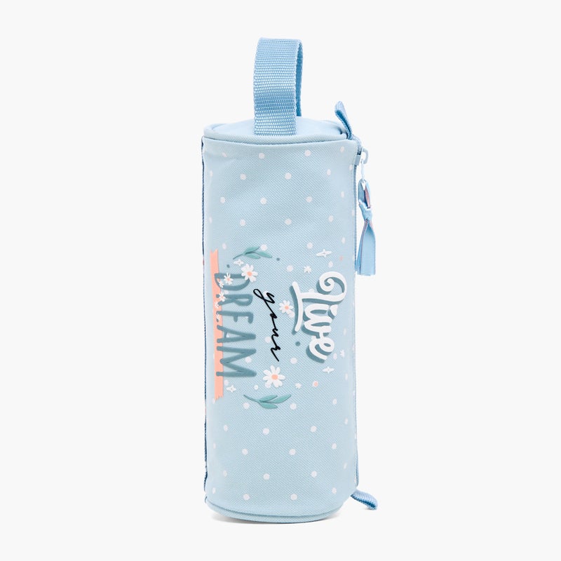 Roll road Pouch - Live your Dreams - 1 Cmprt -Printed (Polyester) Blue \ 23X9X9Cm - Image 5